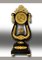 Neoclassical Ebonized Wood and Bronze Lyre Pendulum Clock 1