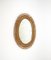 Mid-Century Italian Oval Wall Mirror in Rattan and Bamboo, 1960s 3