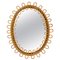 Mid-Century Italian Oval Wall Mirror in Rattan and Bamboo, 1960s, Image 1