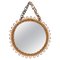 Mid-Century Italian Wall Mirror in Rattan and Bamboo with Chain, 1960s, Image 1