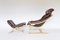 Swedish Brown Leather Kroken Lounge Chair and Ottoman by Åke Fribytter for Nelo Möbel , 1970s, Set of 2, Image 3