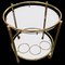 Modern Italian Brass Round Bar Cart, 1970s 1