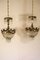 Vintage Empire Style Balloon-Shaped 3-Light Chandeliers with Hanging Drops, Set of 2 3