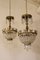 Lustres Style Empire Vintage à 3 Lampes avec Pendants, Set de 2 10