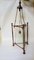 Art Nouveau Style Triangular-Shaped Lantern in Bronze and Glass 2