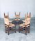 Rustic Oak and Rush Dining Chair Set, Belgium, 1950s, Set of 5 22