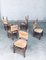 Rustic Oak and Rush Dining Chair Set, Belgium, 1950s, Set of 5 18