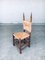 Rustic Oak and Rush Dining Chair Set, Belgium, 1950s, Set of 5, Image 13
