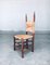 Rustic Oak and Rush Dining Chair Set, Belgium, 1950s, Set of 5 10