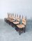 Rustic Oak and Rush Dining Chair Set, Belgium, 1950s, Set of 5 26