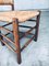 Rustic Oak and Rush Dining Chair Set, Belgium, 1950s, Set of 5, Image 2