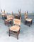 Rustic Oak and Rush Dining Chair Set, Belgium, 1950s, Set of 5, Image 19