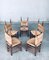 Rustic Oak and Rush Dining Chair Set, Belgium, 1950s, Set of 5 9