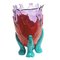 Vase Transparent Extracolore Lilas, Rouge Mat et Turquoise par Gaetano Pesce pour Fish Design 2