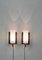 Enamelled Metal and Opal Glass Wall Lamps, Italy, 1960s, Set of 2 2