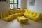 Dubai Yellow Leather Togo Living Room Set by Michel Ducaroy for Ligne Roset, 1979, Set of 5 1