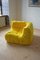 Dubai Yellow Leather Togo Living Room Set by Michel Ducaroy for Ligne Roset, 1979, Set of 5 4