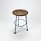 Vintage Dutch Industrial Steel and Wood Stool, 1960s 6