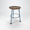 Vintage Dutch Industrial Steel and Wood Stool, 1960s 1