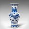 Vintage Chinese White and Blue Flower Vase, Image 1