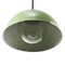 Vintage Brass and Enamel Pendant Light with Frosted Glass 4