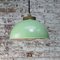 Vintage Brass and Enamel Pendant Light with Frosted Glass 7