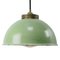 Vintage Brass and Enamel Pendant Light with Frosted Glass 1