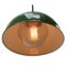 Vintage Brass and Enamel Pendant Light with Frosted Glass, Image 2