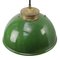 Vintage Brass and Enamel Pendant Light with Frosted Glass 3
