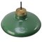 Vintage American Industrial Pendant Made of Green Enamel With Brass Top. 2