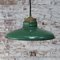 Vintage American Industrial Pendant Made of Green Enamel With Brass Top., Image 4