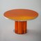 Reflectiver runder roter Tisch von Sebastiano Bottos für Bottos Design Italia 1