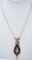 Silver and Rose Gold Pendant Necklace with Stones, Emeralds, Diamonds and Pearls, Image 4
