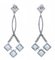 14 Karat White Gold Dangle Earrings with Topazs and Diamonds, Set of 2 3