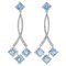 14 Karat White Gold Dangle Earrings with Topazs and Diamonds, Set of 2 1
