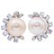 14 Karat Rose Gold Earrings with Pink Pearls, Aquamarine and Diamonds, Set of 2, Image 1