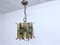 Brutalist Style Chandelier in Glass Metal from Poliarte Longobard, 1960s 1