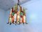 Brutalist Style Chandelier in Glass Metal from Poliarte Longobard, 1960s 7