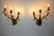 Regency Italian Floral Sconces in Metallic, 1950s, Set of 2 3