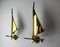 Italienische Mid-Century Segelboot Wandleuchten aus Messing, 1950er, 2er Set 5