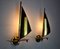 Applique Mid-Century a vela in ottone, Italia, anni '50, Immagine 3