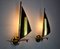 Mid-Century Italian Sailboat Sconces in Brass, 1950s, Set of 2 3