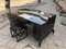 Large Art Deco Desk in in Lacquer & Black Parchment Leather by Assi D´asolo, Italy 13