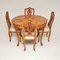 Tavolo da pranzo antico in legno di ulivo con sedie, set di 5, Immagine 2