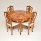 Tavolo da pranzo antico in legno di ulivo con sedie, set di 5, Immagine 1