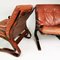 Norwegian Armchairs in Leather by I. Rolling, Westnof, 1970s, Set of 2 9