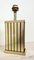 Mid-Century Cube Shaped Brass Table Lamp, 1970s, Image 1