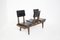 Vintage Italian Bench with Black Leather Seats, Image 9
