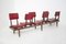 Vintage Italian Bench with Red Leather Seats 1