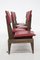 Vintage Italian Bench with Red Leather Seats 5